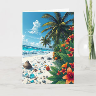 Hübsche tropische Strandlandschaft   glücklicher J Karte