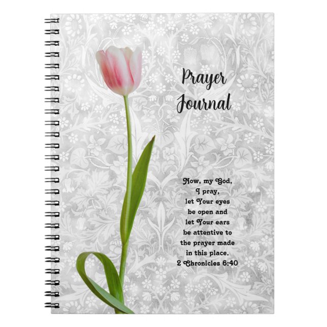 Hübsche Tulip Blume Vintag Style Prayer Journal Notizblock (Vorderseite)