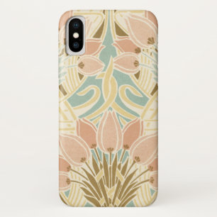 hübsche Tulpen Jugendstil-Blumenmuster iPhone X Hülle