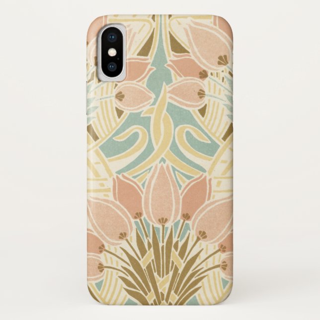 hübsche Tulpen Jugendstil-Blumenmuster Case-Mate iPhone Hülle (Rückseite)