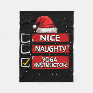 Hübsche unartige Yoga-Lehrer-Weihnachtsliste Santa Fleecedecke