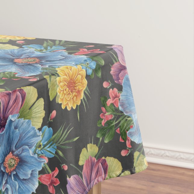 Hübsche und dunkle Flora Tischdecke (Beispiel)
