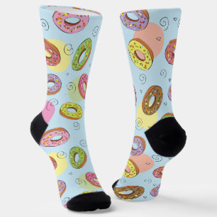 Hübsche und farbenfrohe Donuts Blau Pink Socken