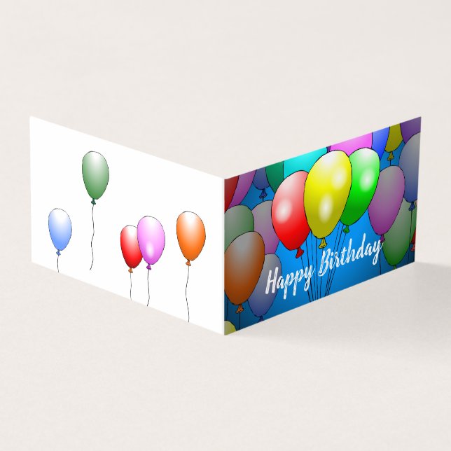 Hübsche und farbenfrohe Geburtstagsballons (Vorderseite)