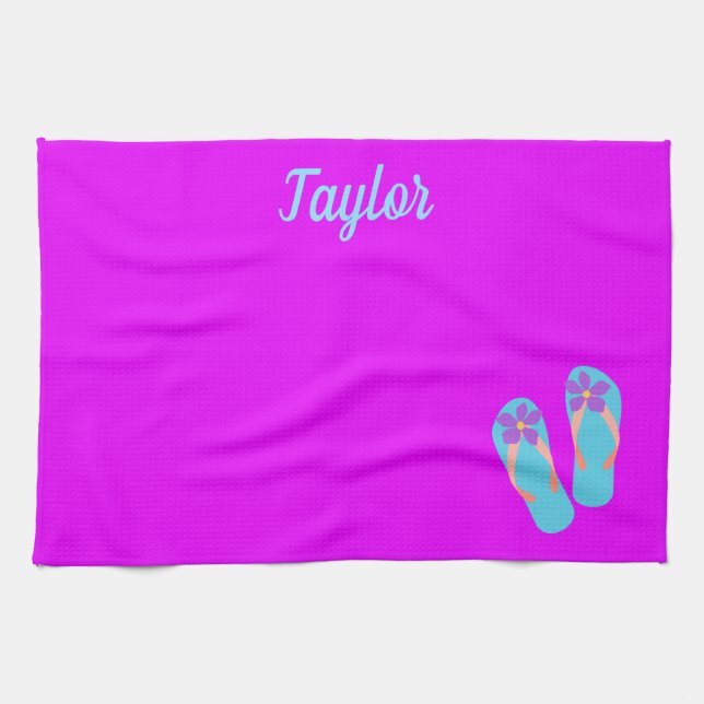 Hübsche und tropische Flip Flops Geschirrtuch (Horizontal)