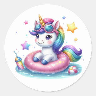Hübsche Unicorn Pool Party Stickers