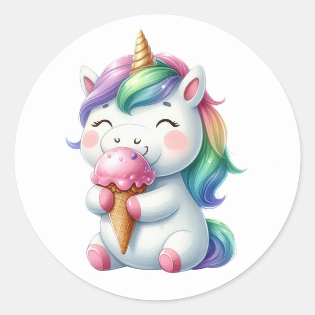 Hübsche Unicorn Pool Party Stickers (Vorderseite)