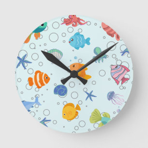 Hübsche Unterwasser-Wanduhr Runde Wanduhr