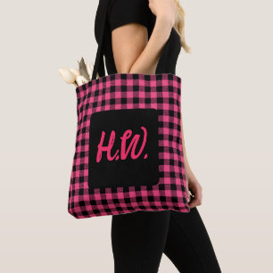 Hübsche Valentine Rosa und Schwarz Buffalo Kariert