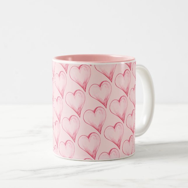 Hübsche Valentine-Tasse Zweifarbige Tasse (VorderseiteRechts)