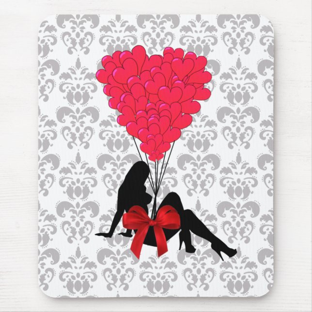 Hübsche Valentinin Herzklopfe Mousepad (Vorne)