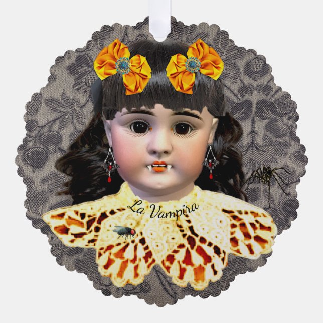 Hübsche Vampire Doll Ornament Card (Vorderseite)