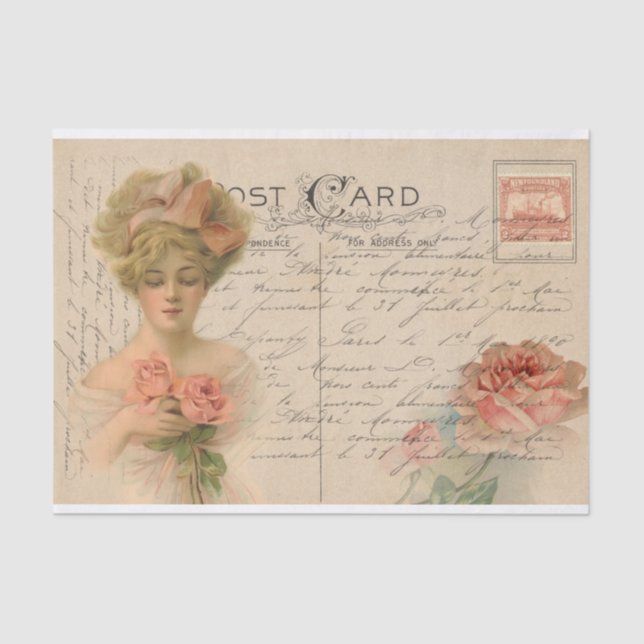 Hübsche Viktorianische Lady Fashion Decoupage/Kuns Seidenpapier (Vorderseite)