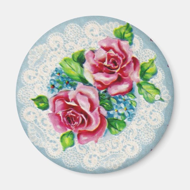 Hübsche Vintage Blume Magnet (Vorne)