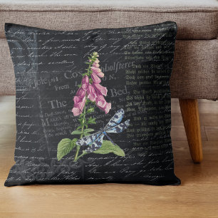Hübsche Vintage Blume & Schmetterling Botanisch Kissen