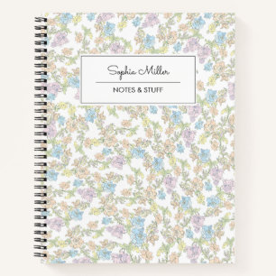 Hübsche Vintage-Blumen-Coquette-Spirale Notizbuch