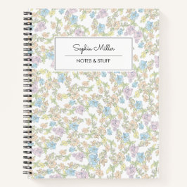 Hübsche Vintage Blumencoquette Spirale Notizbuch