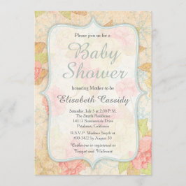 Hübsche Vintage Blumendusche Einladung