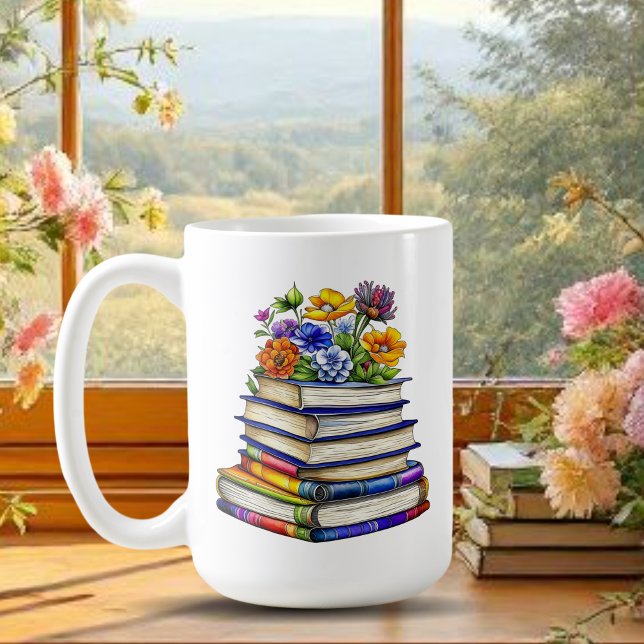 Hübsche Vintage Bücher und Blume Personalisiert Kaffeetasse (Von Creator hochgeladen)