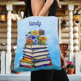 Hübsche Vintage-Bücher und personalisierte Blumen