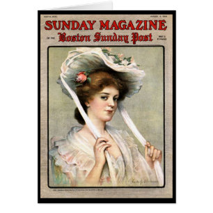 Hübsche Vintage-Dame auf dem Titelblatt einer Zeit