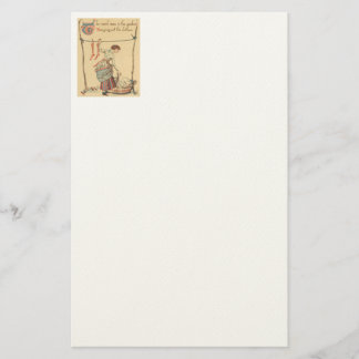Hübsche Vintage-Dame Briefpapier