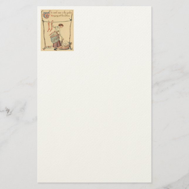 Hübsche Vintage-Dame Briefpapier (Vorderseite)