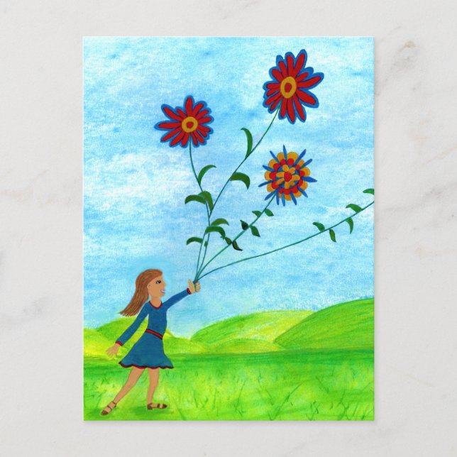 Hübsche Vintage Illustration Postkarte (Vorderseite)