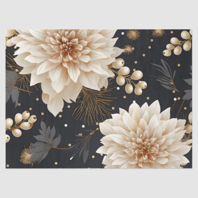 Hübsche Vintage Inspirierte Bright Pastel Dahlia Seidenpapier (Vorderseite)