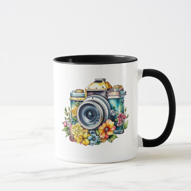 Hübsche Vintage Kameras | Retro Ai Art Tasse (Rechts)