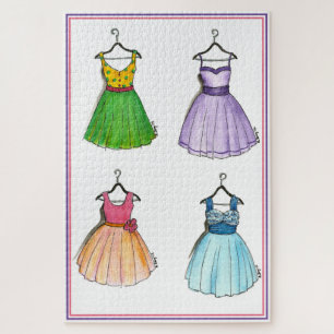 Hübsche Vintage Kleidung Prom-Party-Kleider der 50 Puzzle