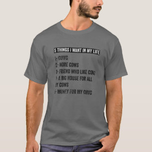 Hübsche Vintage Kuh für Kuhliebhaber 5 Dinge, die T-Shirt