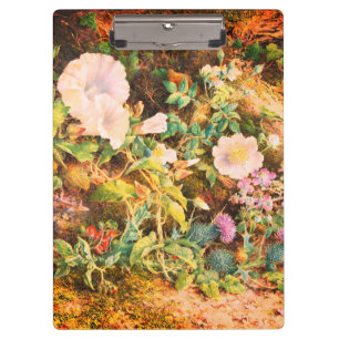 Hübsche Vintage-Petunien-Blumen-Blumenmalerei Klemmbrett