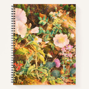 Hübsche Vintage-Petunien-Blumen-Blumenmalerei Notizbuch