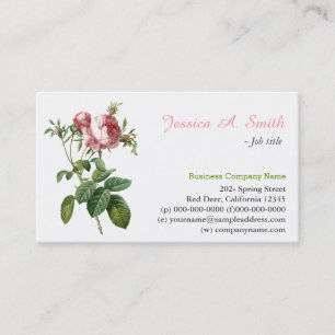 hübsche Vintage Rosa-Blume beruflich Visitenkarte