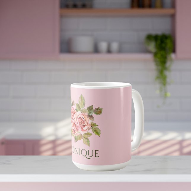 Hübsche Vintage Rosensteine Personalisiert Kaffeetasse (Von Creator hochgeladen)
