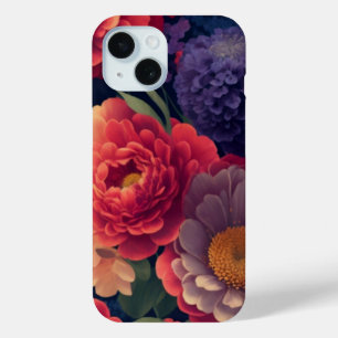 Hübsche vintage rote orange lila Chrysantheme Pfin Case-Mate iPhone Hülle