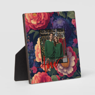 Hübsche vintage rote violette Blumen-Fotovorlage Fotoplatte