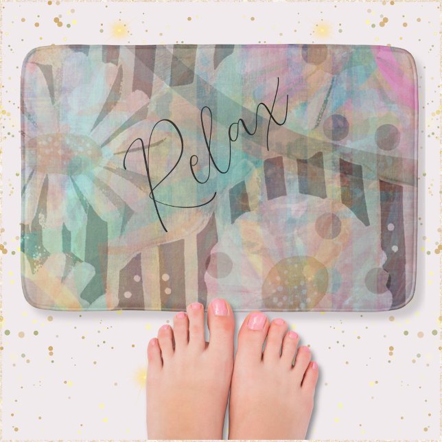 Hübsche Vintage Tageszeitungen Badematte (Add a calming vibe to your bathroom with this Pretty Vintage Daisies Bath Mat. )