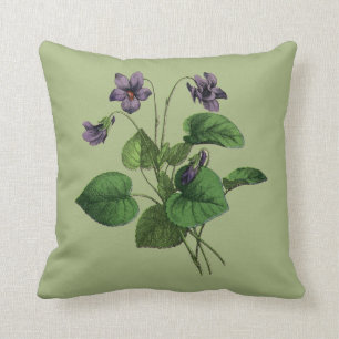 Hübsche Vintage Violetten Blume Floral Botanisch  Kissen