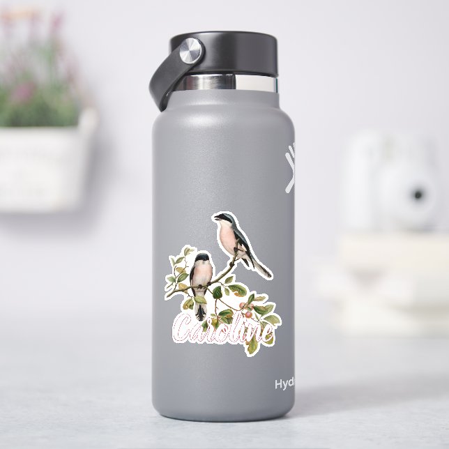 Hübsche Vintage Vögel im Roten Berry-Baum Aufkleber (HydroFlask)