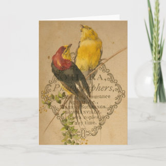 Hübsche Vintage Vögel Karte