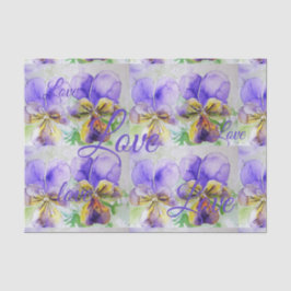 Hübsche Viola Blume Floral Lila Muster Liebe Seidenpapier
