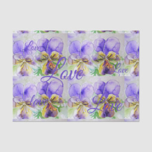 Hübsche Viola Blume Floral Lila Muster Liebe Seidenpapier