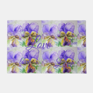 Hübsche Viola Blume Lila Muster Liebe Fußmatte