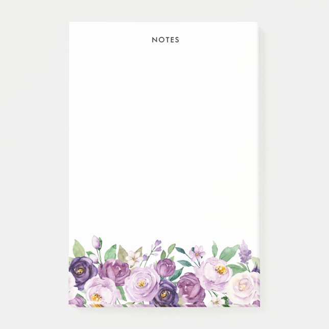Hübsche Violett-Violett-Violett-Blumen Post-it Klebezettel (Vorderseite)