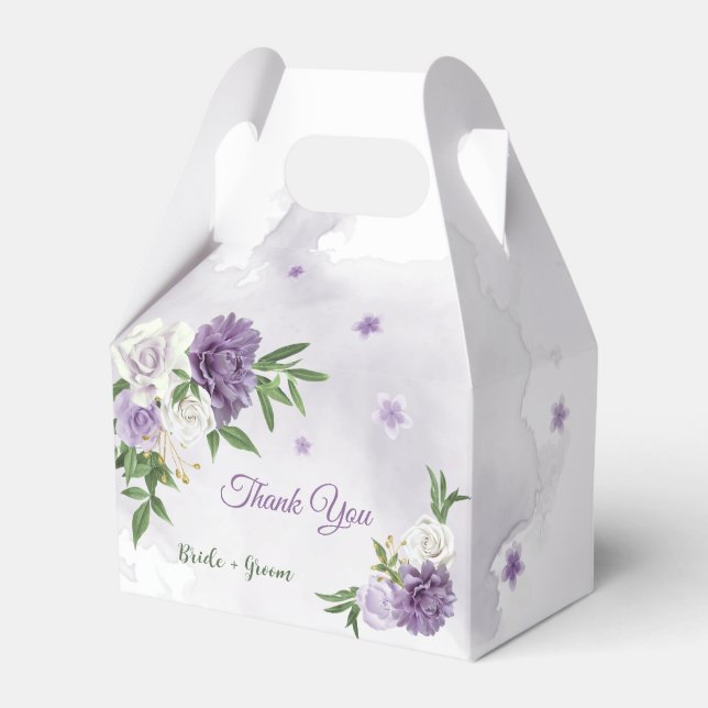 Hübsche violette Blumen Geschenkschachtel (Vorderseite)