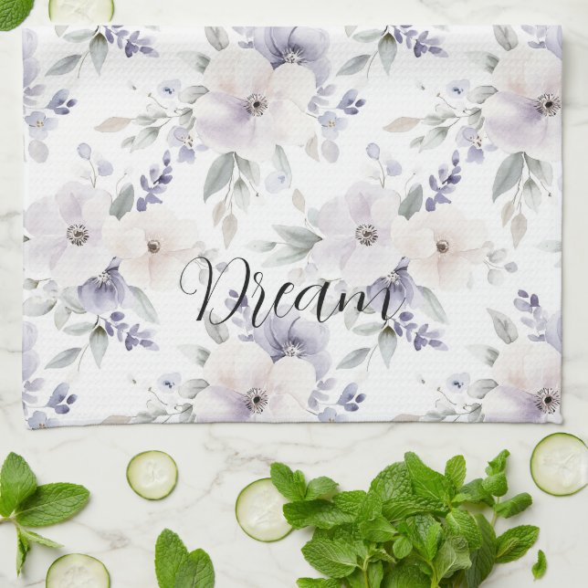 Hübsche violette Blumen   Geschirrtuch (Gefaltet)