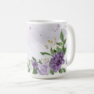 Hübsche violette Blumen Kaffeetasse