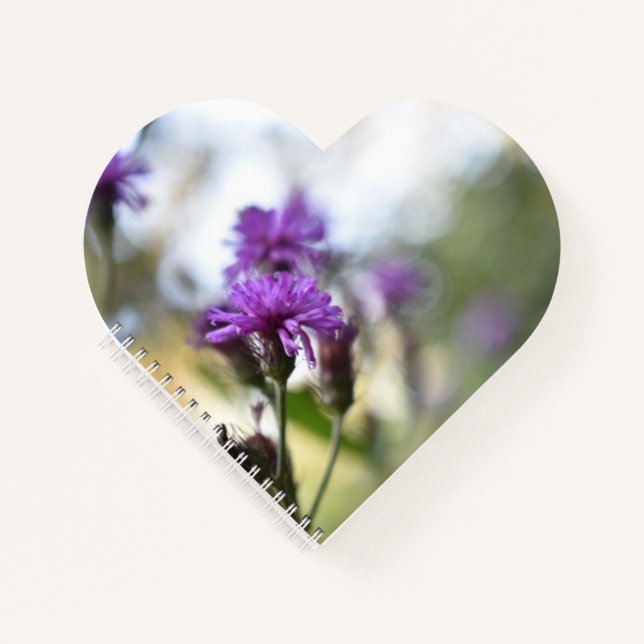 Hübsche violette Blumen Personalisierte Gartengesc Notizbuch (Vorderseite)